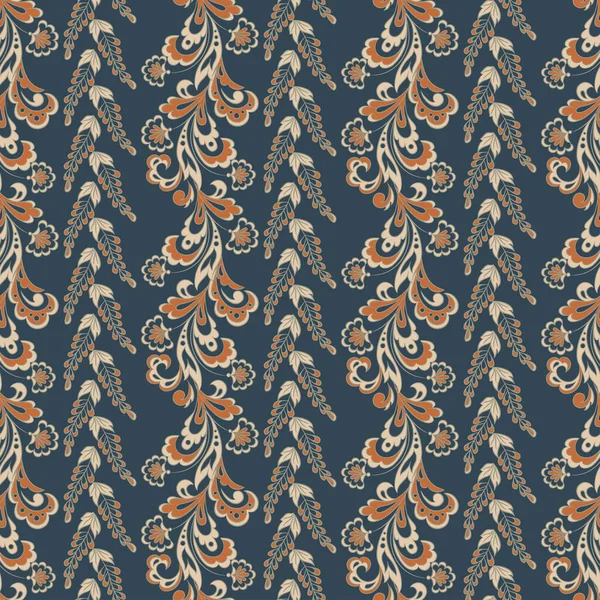 Folklorisches Batik Vektorornament Ethnische Florale Nahtlose Muster — Stockvektor