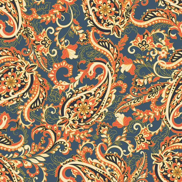 Floral Paisley Nahtloses Muster Vektor — Stockvektor