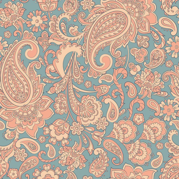 Patrón Sin Costuras Paisley Ilustración Vectorial Floral — Archivo Imágenes Vectoriales