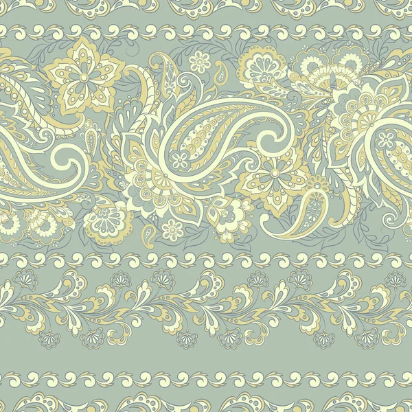 Paisley Floral Oriental Ethnique Pattern Ornement Arabe Sans Couture Motifs — Image vectorielle