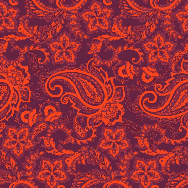 Ornement Vectoriel Batik Folklorique Ethnique Paisley Floral Motif Sans Couture — Image vectorielle