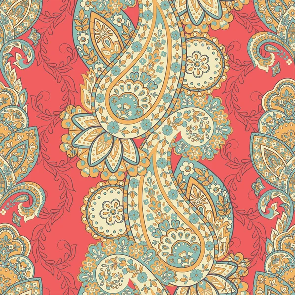 Estilo Damasco Paisley Floral Patrón Sin Costuras — Archivo Imágenes Vectoriales