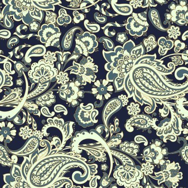 Paisley Çiçek Doğulu Etnik Düzen. Kusursuz Arap süsü. Hint kumaşlarının süsleme motifleri