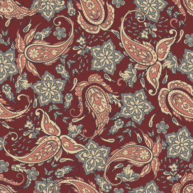 Hint tarzında çiçekli desensiz desenler. Çiçek vektör arkaplanı