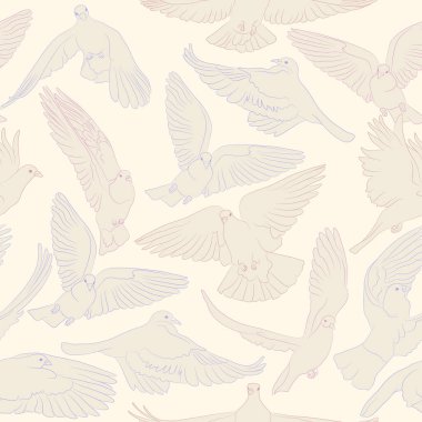 Uçan kuşlar kusursuz desen. Vektör arkaplanı