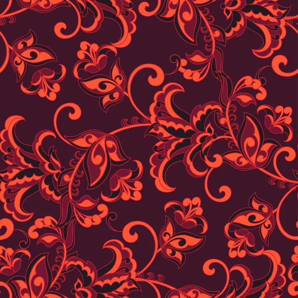 Damas Motif Vecteur Floral Sans Couture — Image vectorielle