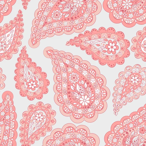 Padrão Paisley Sem Costura Estilo Indiano Ilustração Vetorial Floral — Vetor de Stock