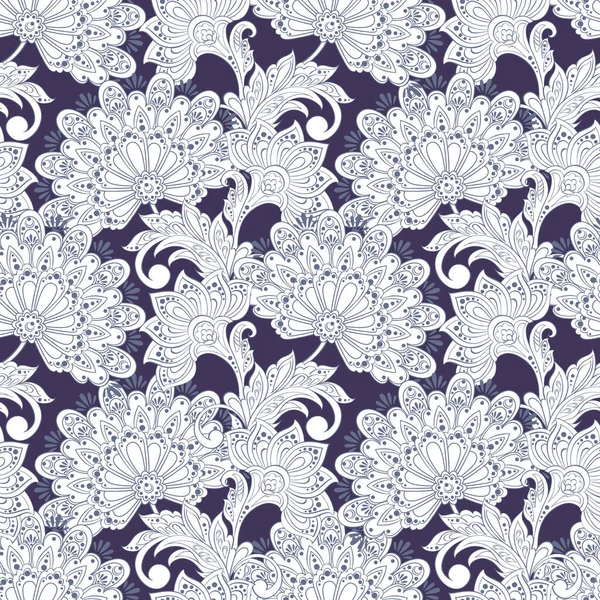 Ornement Floral Ethnique Style Batik — Image vectorielle