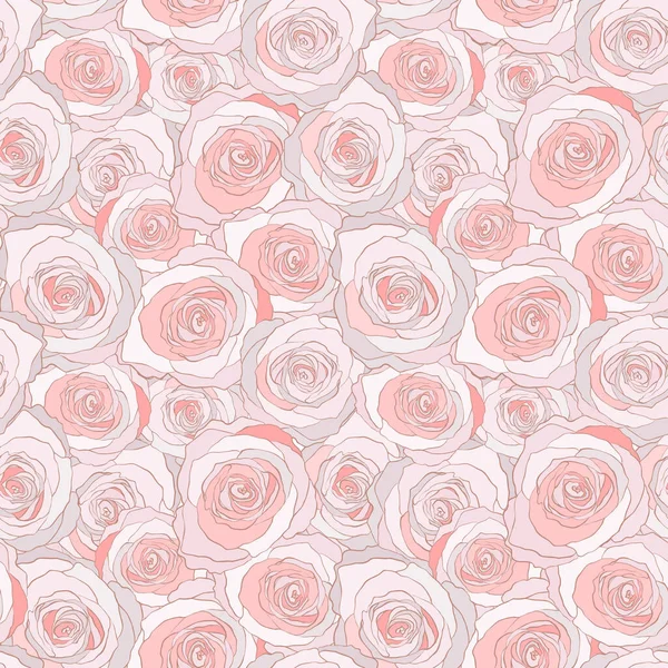 Patrón Sin Costuras Con Rosas Fondo Vector Floral — Vector de stock