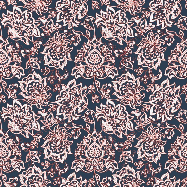 Fleurs Vintage Motif Sans Couture Origine Ethnique Vecteur Floral — Image vectorielle