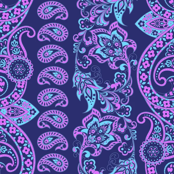 Paisley Ornamento Floral Patrón Sin Costuras Fondo Vector Asiático — Archivo Imágenes Vectoriales