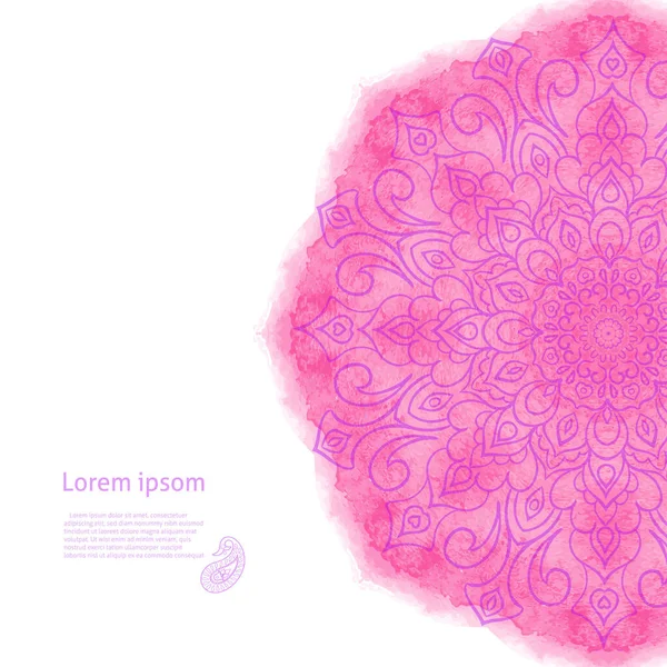 Décor Aquarelle Pour Votre Design Mandala Vectoriel — Image vectorielle