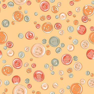 Elle çizilmiş düğmeler kusursuz desen. renkli vektör illüstrasyonu