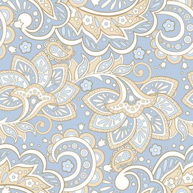 Hint batik tarzı çiçeklerle klasik desen. Çiçek vektör arkaplanı