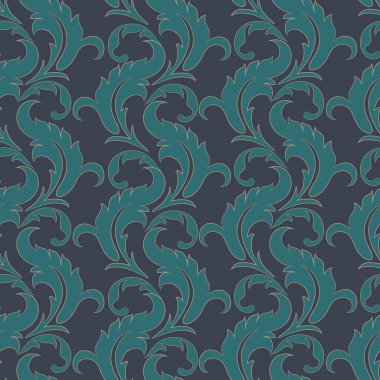 Kusursuz klasik barok deseni. Vektör çiçek arkaplanı