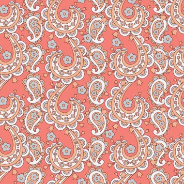 Kusursuz desenli. Çiçek vektör illüstrasyonu