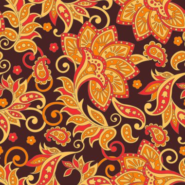 Hint tarzında etnik çiçek desenli..