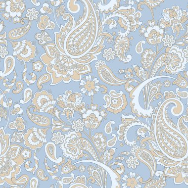 Paisley Çiçek Doğulu Etnik Düzen. Kusursuz Arap süsü. Hint kumaşlarının süsleme motifleri