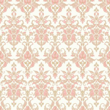 Damask Kusursuz Düzen. Çiçekli eski duvar kâğıdı