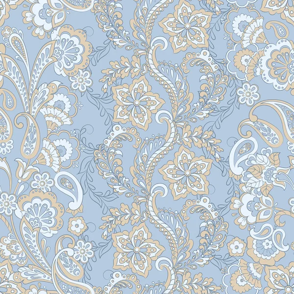 Etnik çiçekler kusursuz vektör deseni. Çiçek mahsulü arka plan