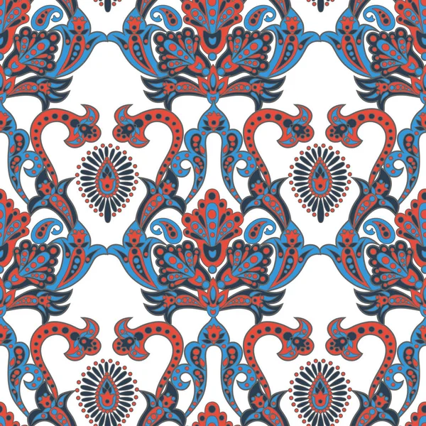 Paisley Naadloos Patroon Met Indiase Ornament Vectorachtergrond — Stockvector