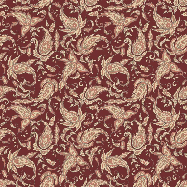 Paisley Blumen Nahtlose Muster Asiatische Blumenvektorillustration Für Textilien — Stockvektor