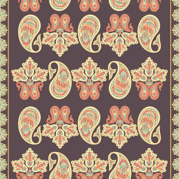 Paisley Seamless Textile Pattern Asian Batik Style — Stock Vector