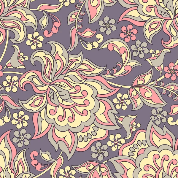 Vintage Bloemen Naadloze Vector Patroon — Stockvector