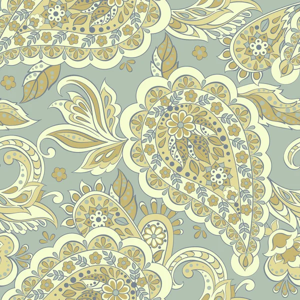 Motif Paisley Sans Couture Dans Style Textile Indien Illustration Vectorielle — Image vectorielle