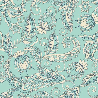 Batik tarzında Etnik çiçek süsü