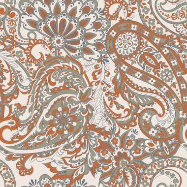 Paisley deseni. Kusursuz Asya Tekstil Arkaplanı