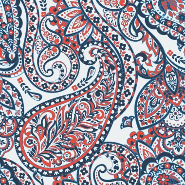 Paisley renkli bir süs. Vektör illüstrasyonu
