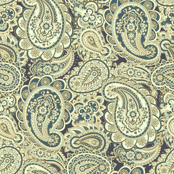 Paisley Padrão Sem Costura Asiático Estilo Vetor Fundo — Vetor de Stock