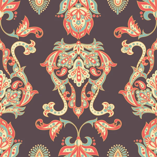 Etnik çiçekler kusursuz vektör deseni. Çiçek mahsulü arka plan