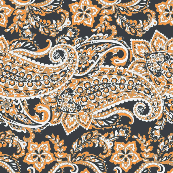 Paisley Sömlös Vektor Mönster Blommig Vintage Bakgrund — Stock vektor