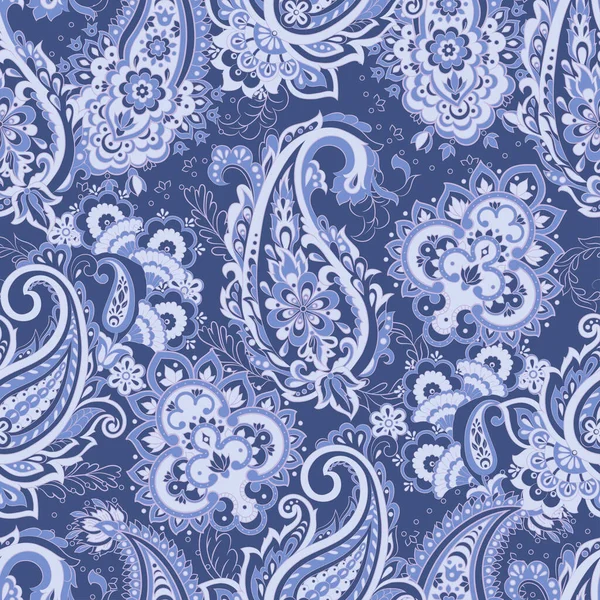 Patrón Pailsey Vintage Estilo Batik Indio Fondo Vector Floral — Archivo Imágenes Vectoriales