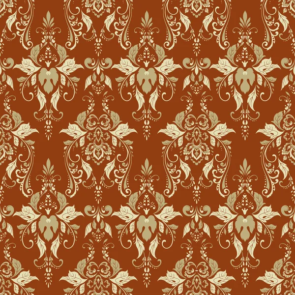 Fundo Damasco Ornamentado Vector Vintage Papel Parede —  Vetores de Stock