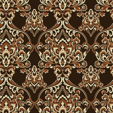 Vektör Barok çiçek deseni. Klasik çiçek süsü. Duvar kağıtları, tekstil, kumaş için klasik doku