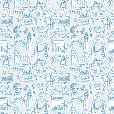 İşadamları kusursuz karalamalar yapar. El çizilmiş vektör deseni