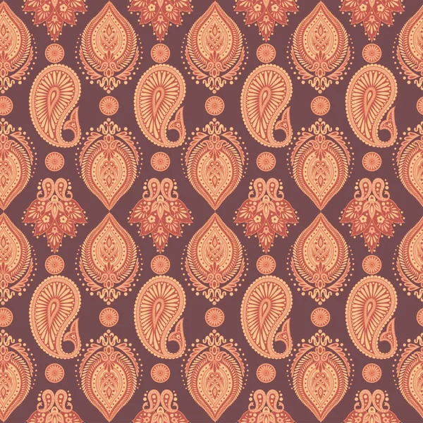 Patrón Paisley Fondo Textil Asiático Sin Costuras — Vector de stock