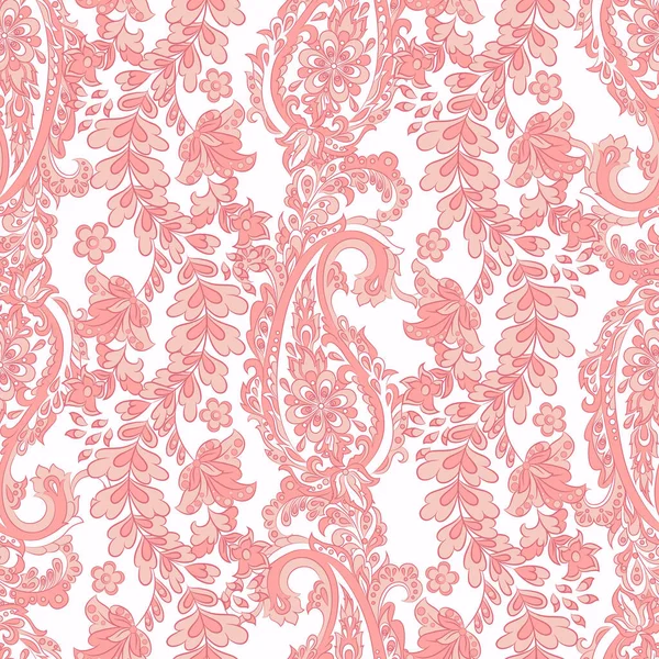 Paisley Naadloos Bloemenpatroon Damast Vintage Achtergrond — Stockvector