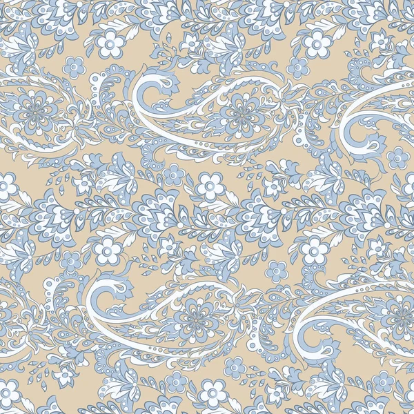 Motif Floral Sans Couture Avec Ornement Paisley Damassé Fond Vectoriel — Image vectorielle