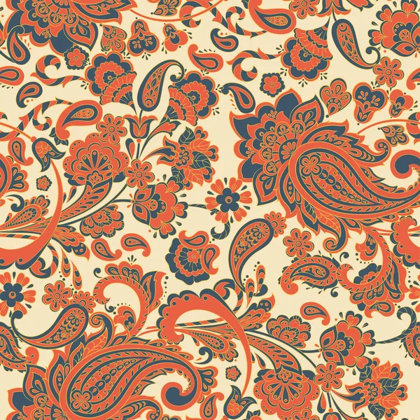 Paisley Floral Oriental Padrão Étnico Ornamento Árabe Sem Costura Motivos — Vetor de Stock