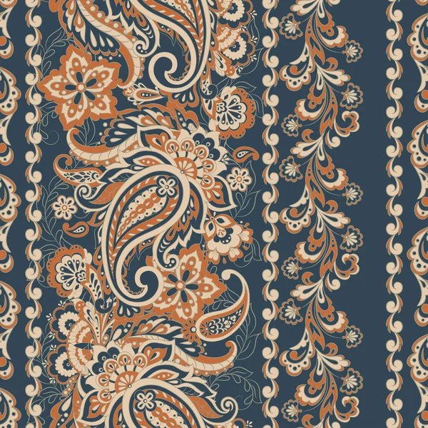 Paisley Floral Orientaliska Etniska Mönster Sömlös Arabisk Prydnad Prydnadsmotiv Indiskt — Stock vektor