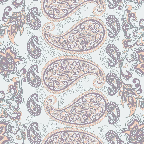 Paisley Pattern Fond Textile Asiatique Sans Couture — Image vectorielle