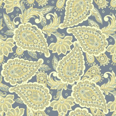 Hint tarzında kusursuz desenli. Çiçek vektör illüstrasyonu