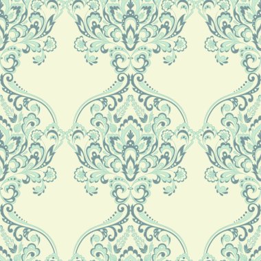 Çiçeksiz, desensiz, klasik bir çiçek. Klasik Barok duvar kâğıdı. Kusursuz vektör arkaplanı