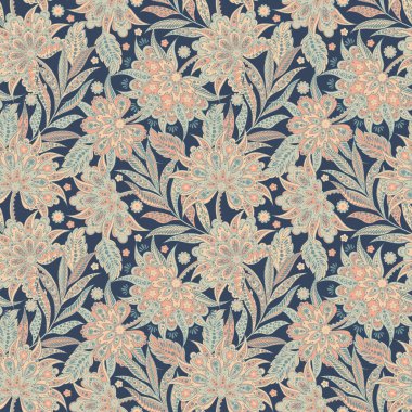 Vintage Vector Çiçeksiz desen