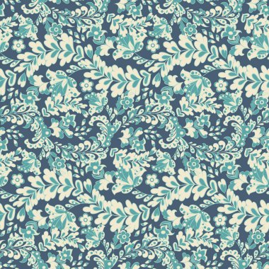 Çiçeklerle kusursuz desen. Vektör Çiçek İllüstrasyonu