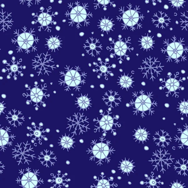 Сніжинки Безшовний Щасливий Новорічний Візерунок — стоковий вектор